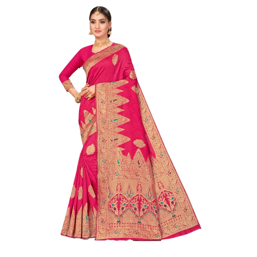 Banarasi Silk Designer Weaving Saree With Unstitched Blouse