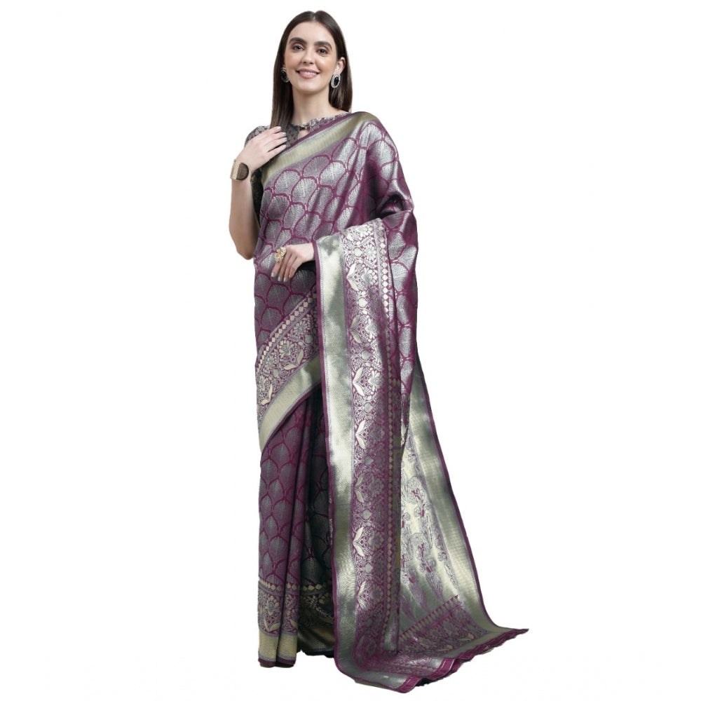 Banarasi Silk Designer Weaving Saree With Unstitched Blouse