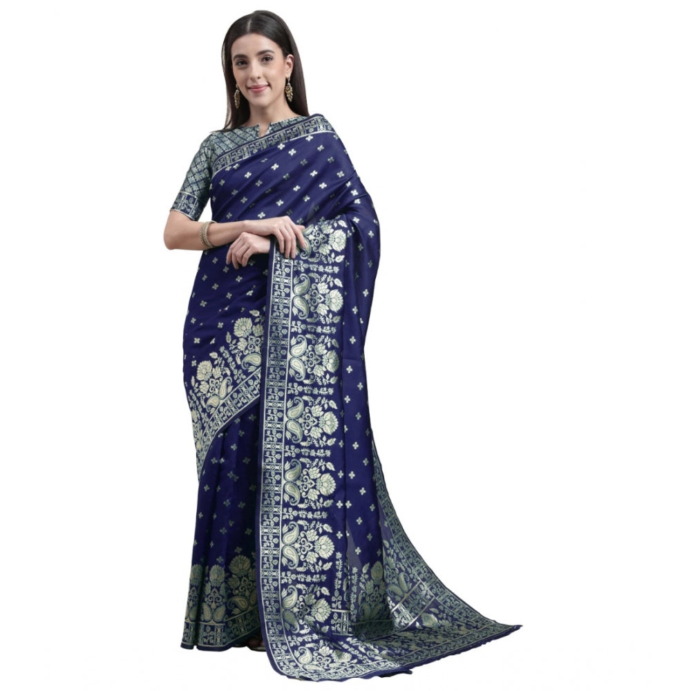 Banarasi Silk Designer Weaving Saree With Unstitched Blouse