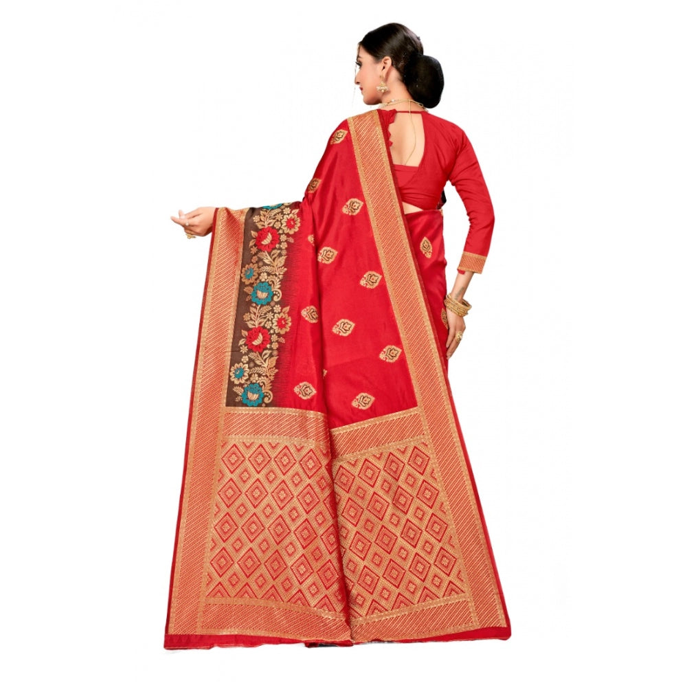 Banarasi Silk Designer Weaving Saree With Unstitched Blouse