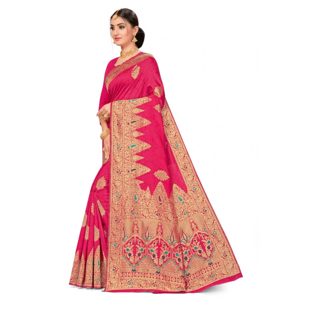 Banarasi Silk Designer Weaving Saree With Unstitched Blouse