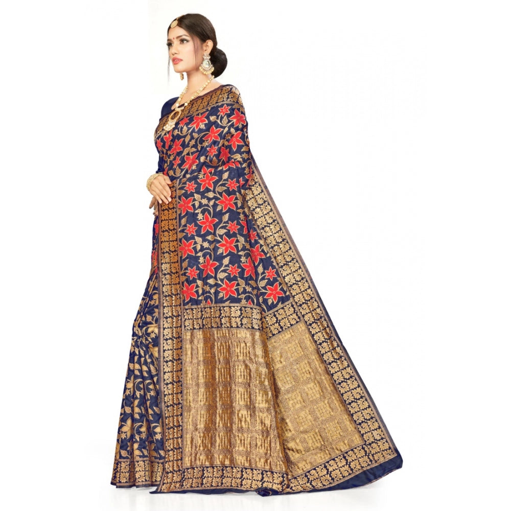 Banarasi Silk Designer Weaving Saree With Unstitched Blouse