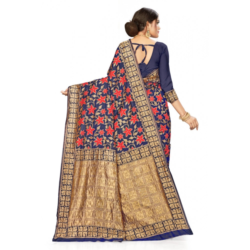 Banarasi Silk Designer Weaving Saree With Unstitched Blouse