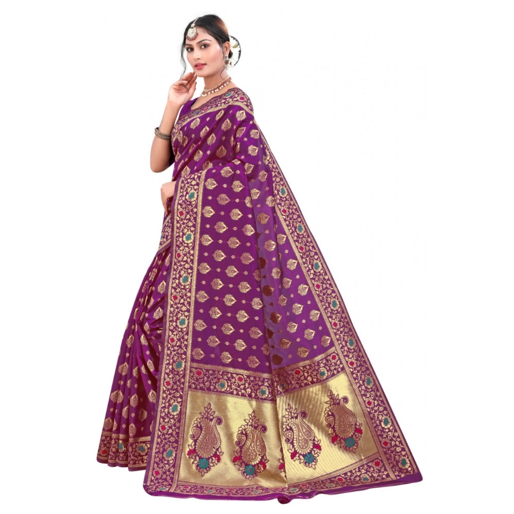 Banarasi Silk Designer Weaving Saree With Unstitched Blouse