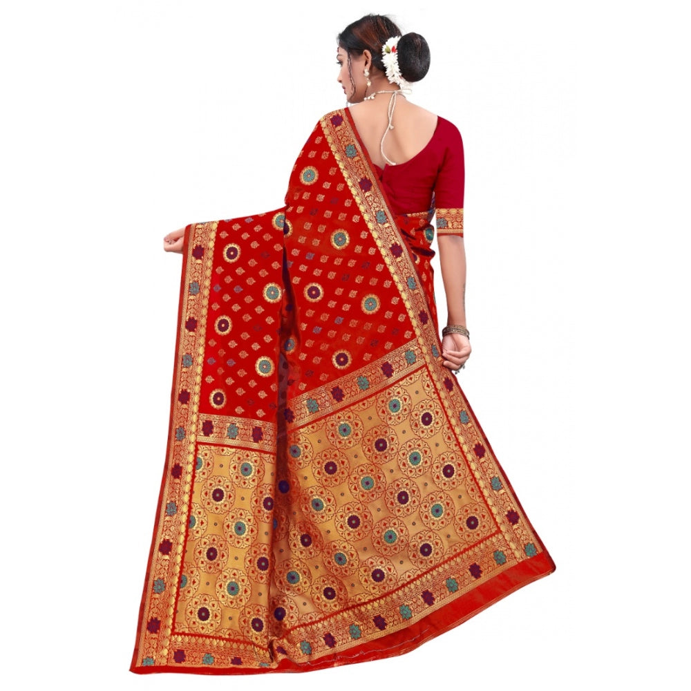 Banarasi Silk Designer Weaving Saree With Unstitched Blouse