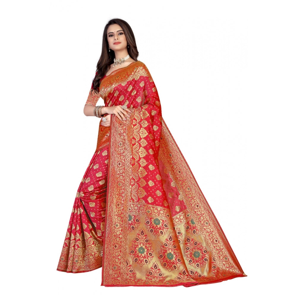 Banarasi Silk Designer Weaving Saree With Unstitched Blouse