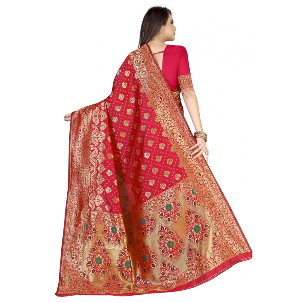 Banarasi Silk Designer Weaving Saree With Unstitched Blouse