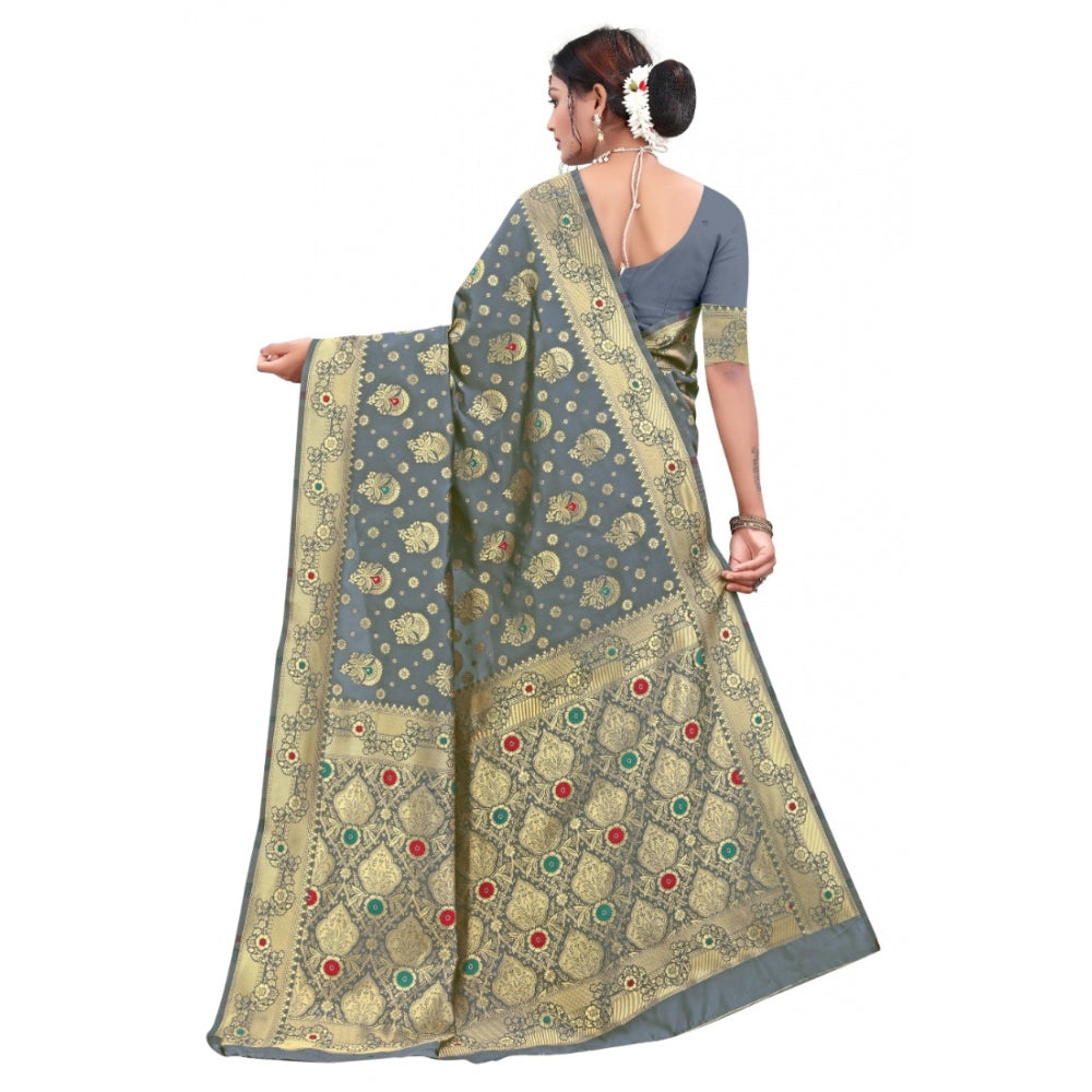 Banarasi Silk Designer Weaving Saree With Unstitched Blouse