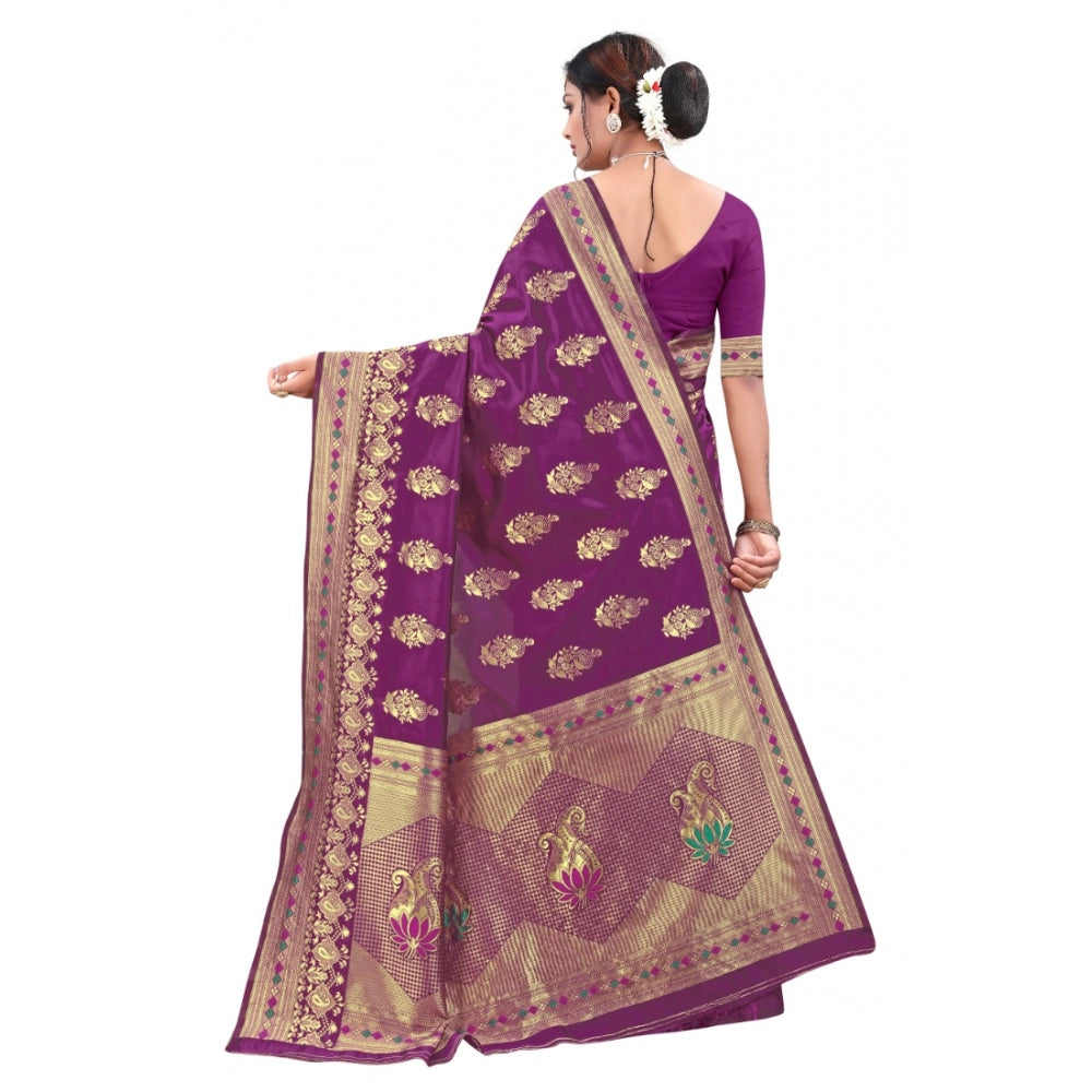 Banarasi Silk Designer Weaving Saree With Unstitched Blouse