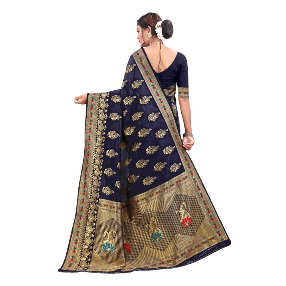 Banarasi Silk Designer Weaving Saree With Unstitched Blouse