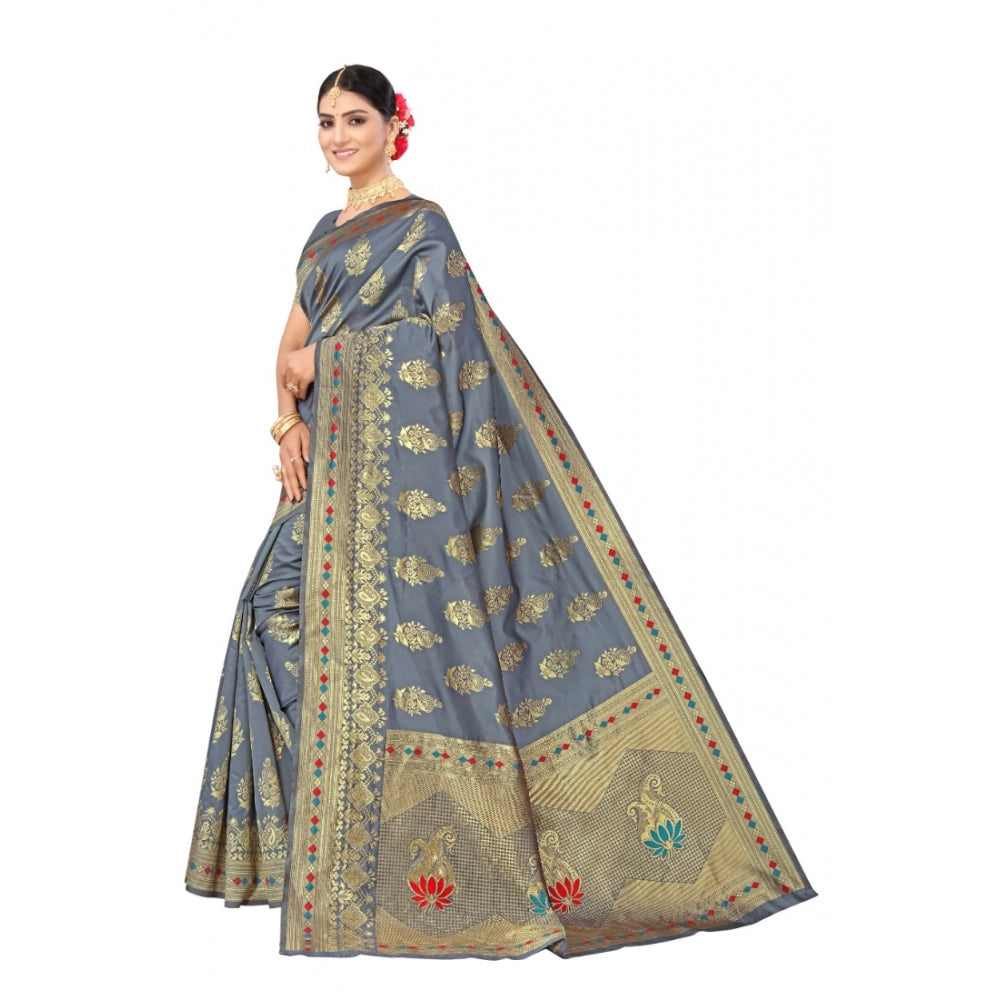 Banarasi Silk Designer Weaving Saree With Unstitched Blouse