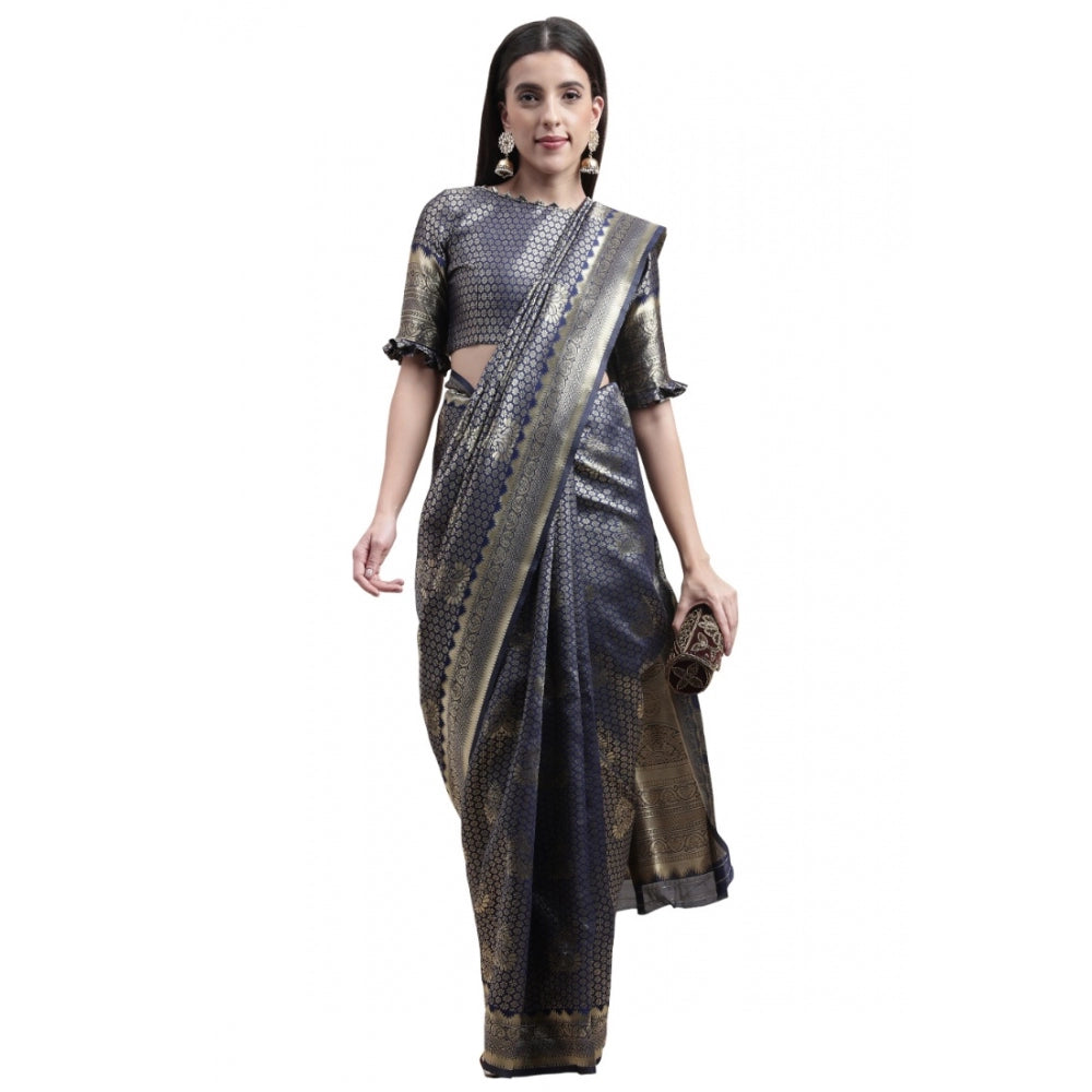 Banarasi Silk Designer Weaving Saree With Unstitched Blouse