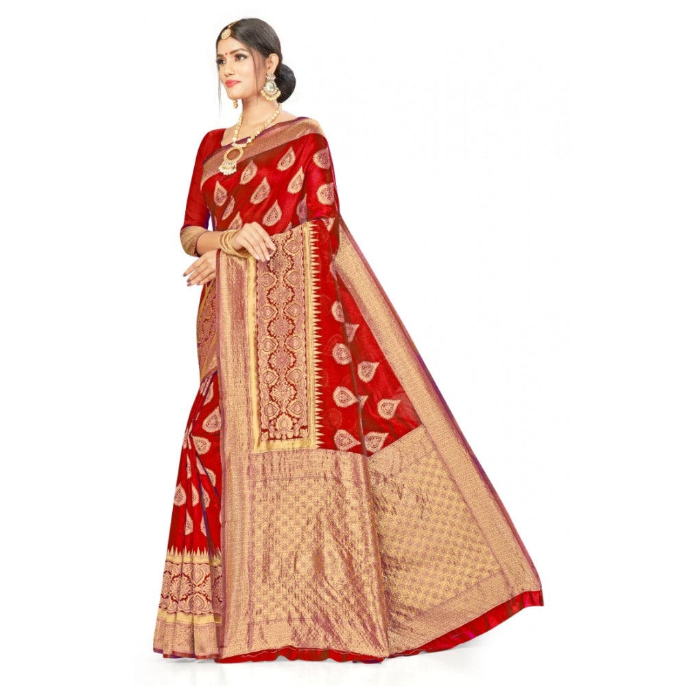 Banarasi Silk Designer Weaving Saree With Unstitched Blouse