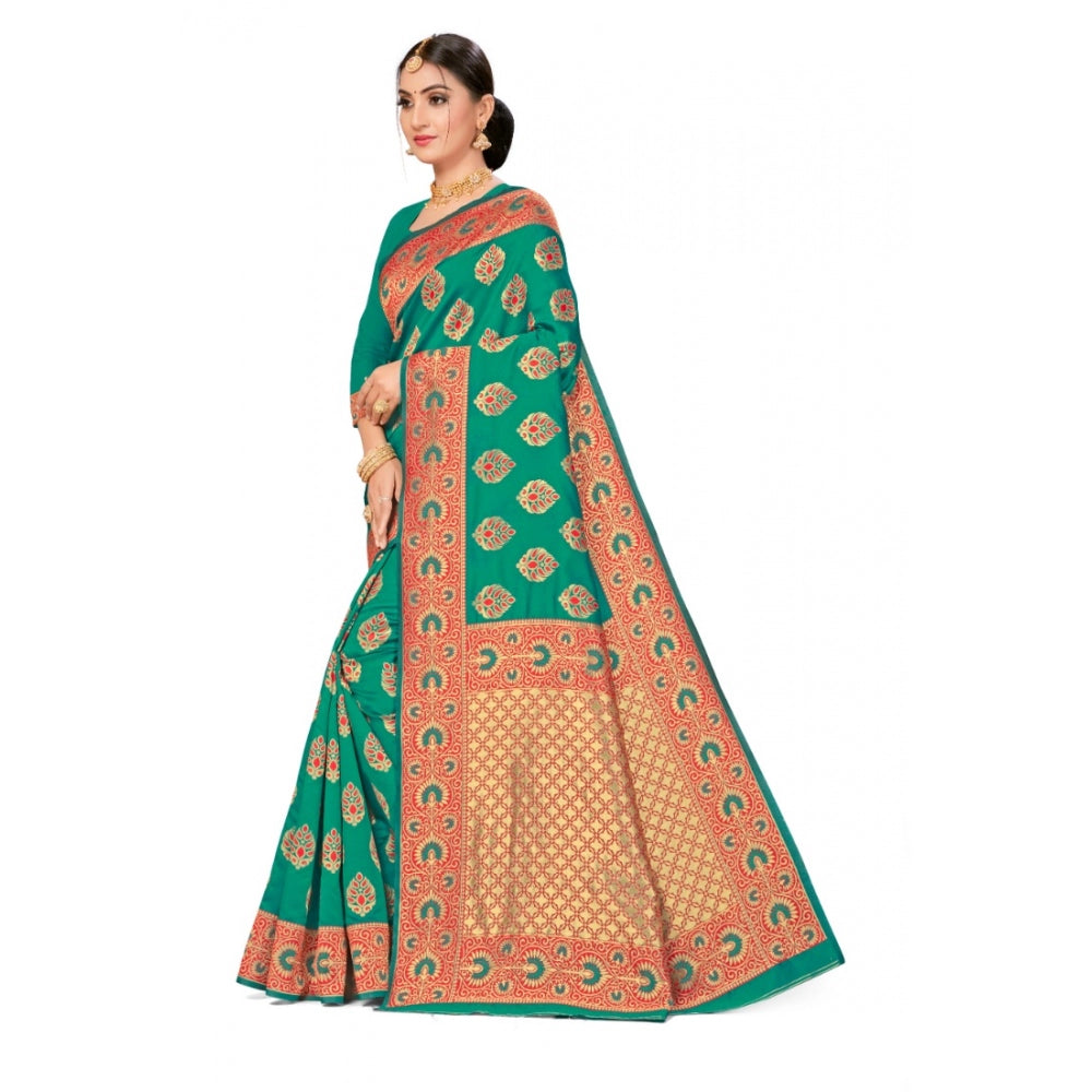 Banarasi Silk Designer Weaving Saree With Unstitched Blouse