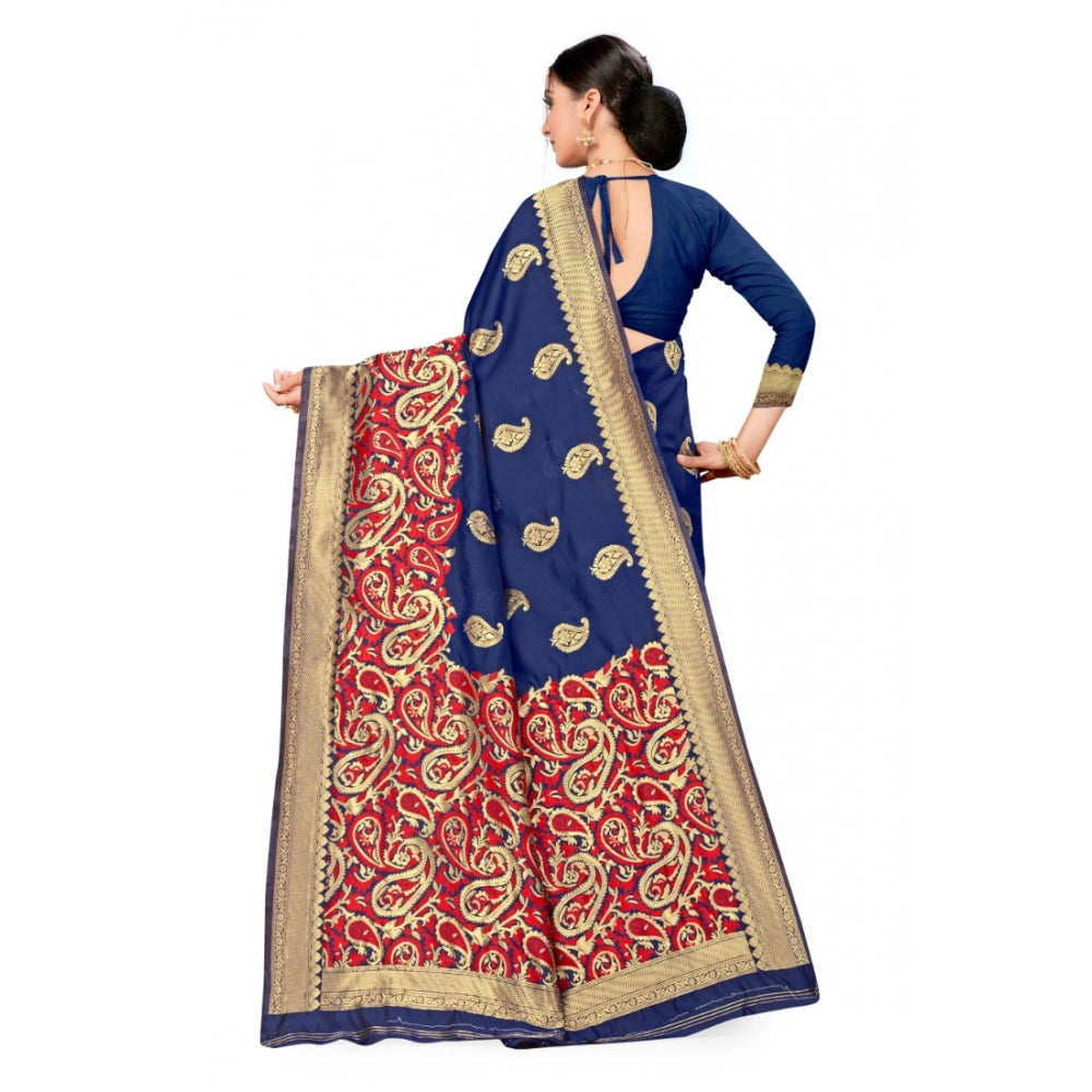 Banarasi Silk Designer Weaving Saree With Unstitched Blouse