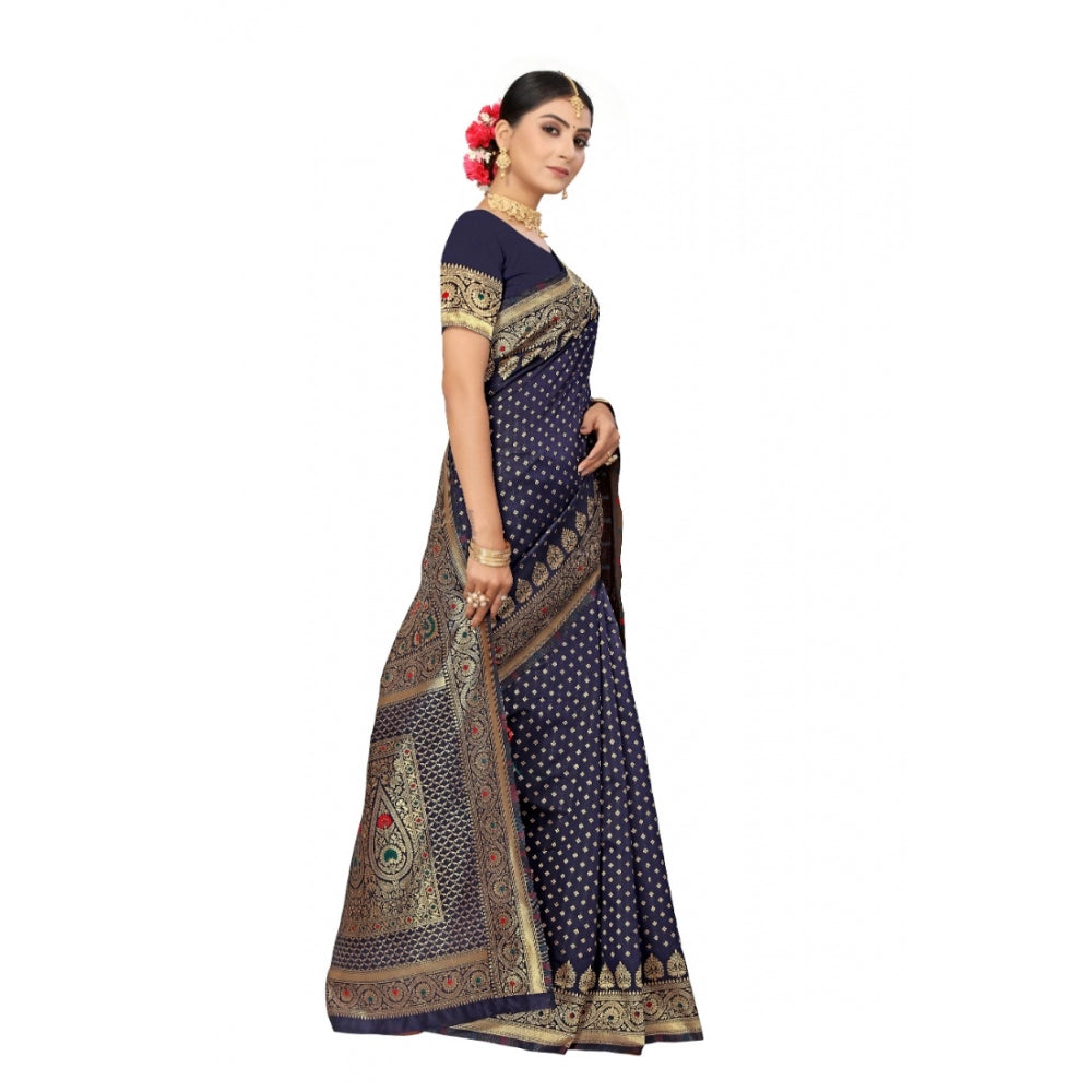 Banarasi Silk Designer Weaving Saree With Unstitched Blouse