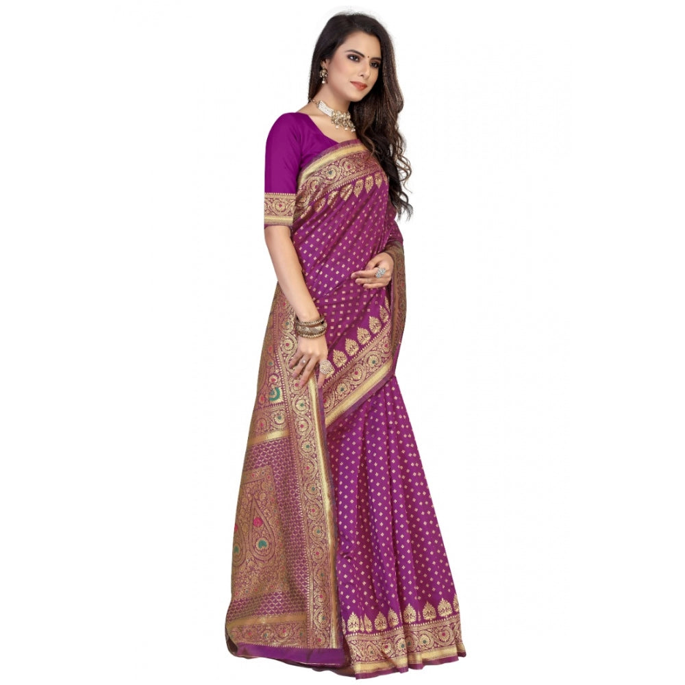 Banarasi Silk Designer Weaving Saree With Unstitched Blouse