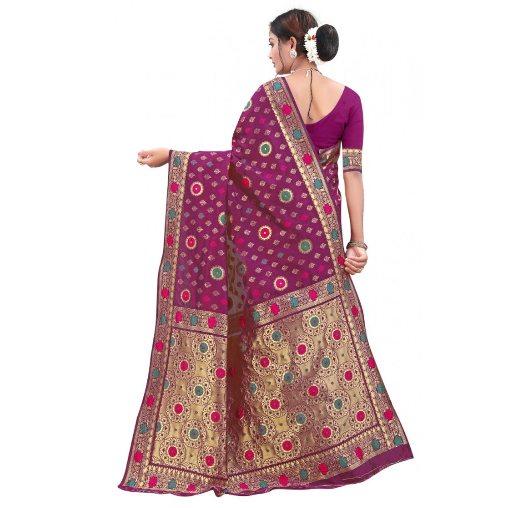 Banarasi Silk Designer Weaving Saree With Unstitched Blouse