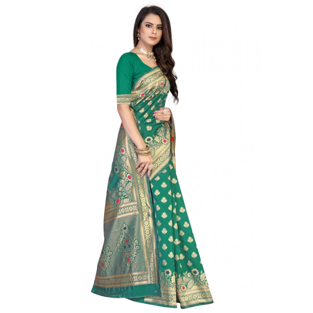 Banarasi Silk Designer Weaving Saree With Unstitched Blouse