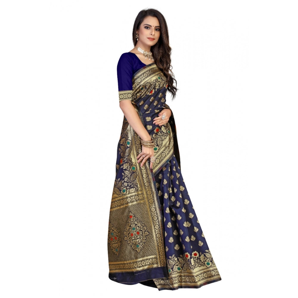 Banarasi Silk Designer Weaving Saree With Unstitched Blouse