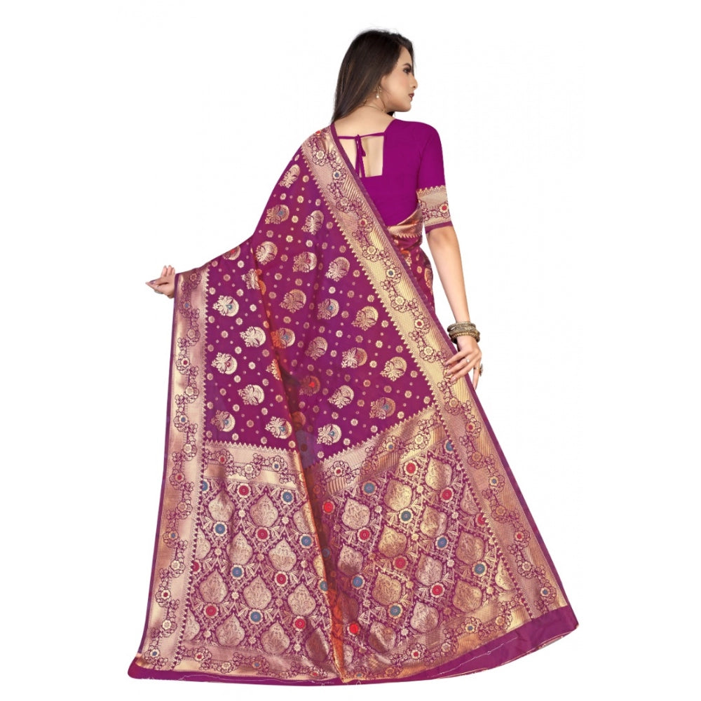 Banarasi Silk Designer Weaving Saree With Unstitched Blouse