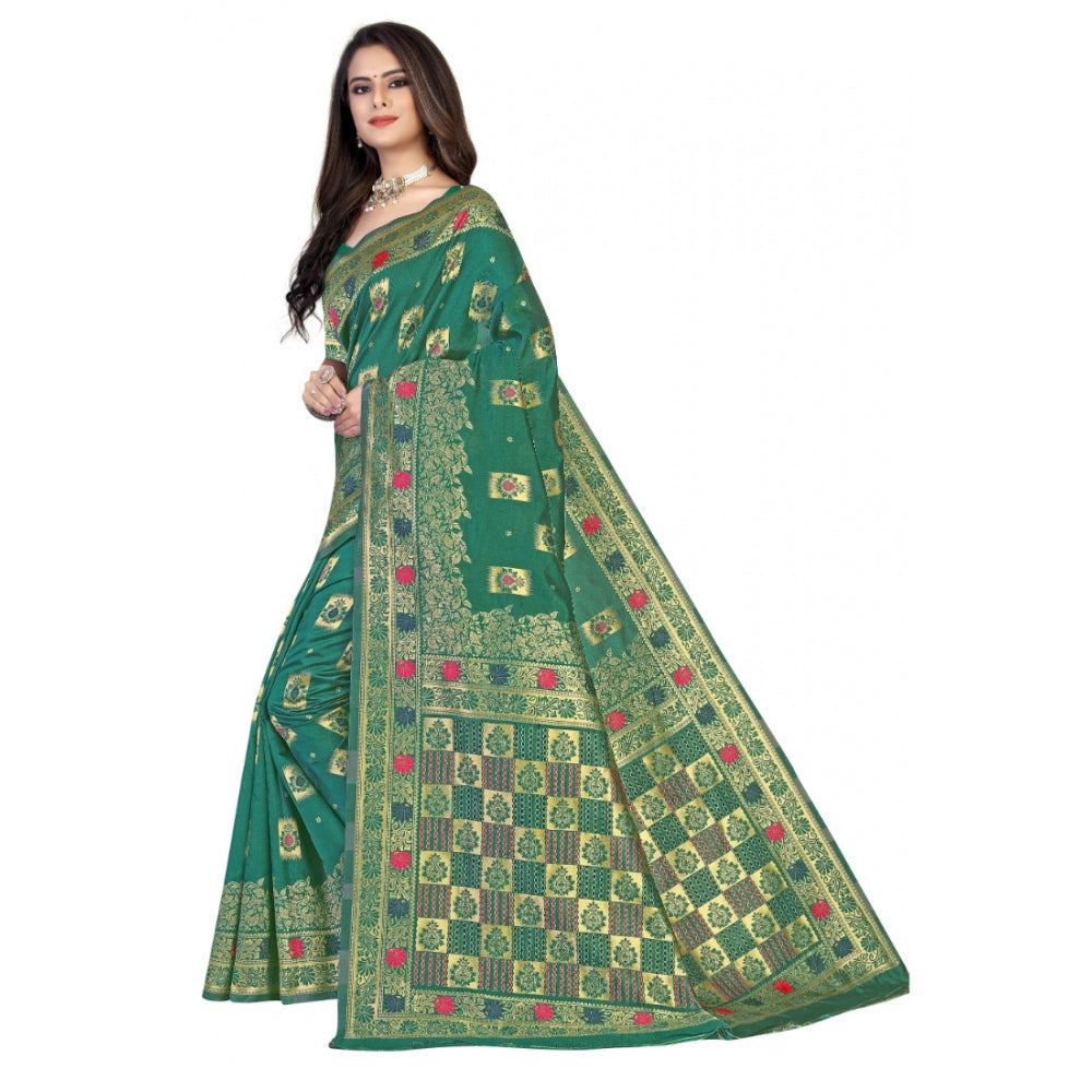 Banarasi Silk Designer Weaving Saree With Unstitched Blouse