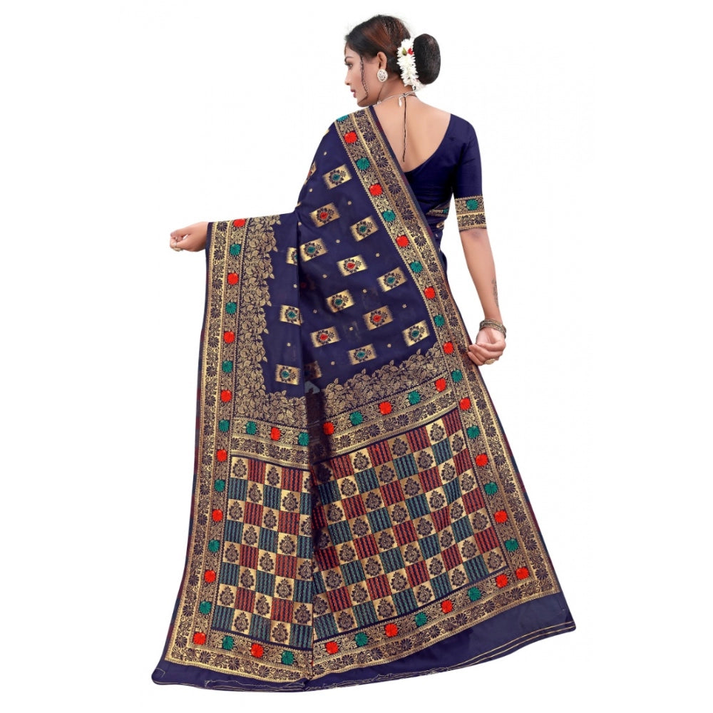 Banarasi Silk Designer Weaving Saree With Unstitched Blouse