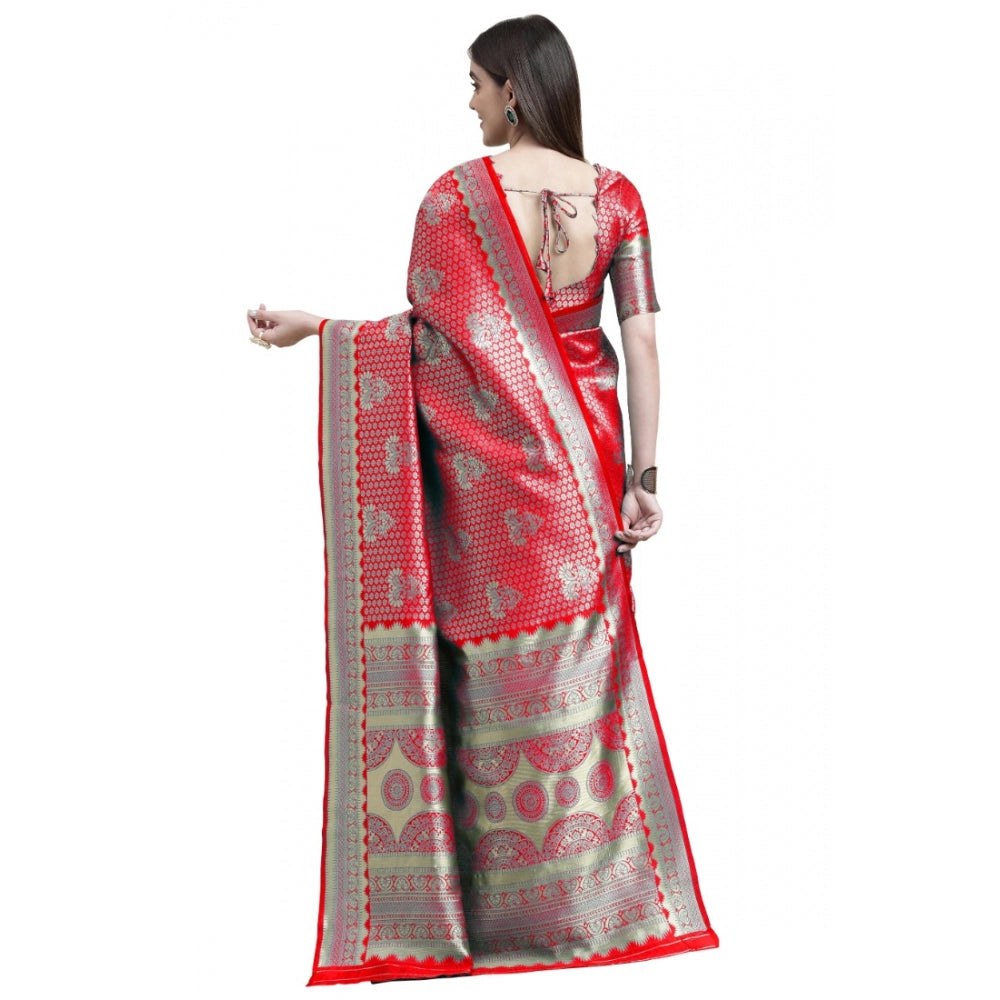 Banarasi Silk Designer Weaving Saree With Unstitched Blouse