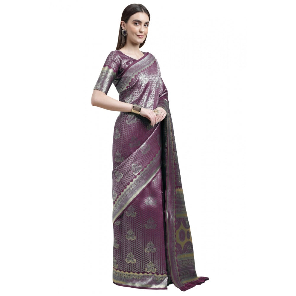 Banarasi Silk Designer Weaving Saree With Unstitched Blouse