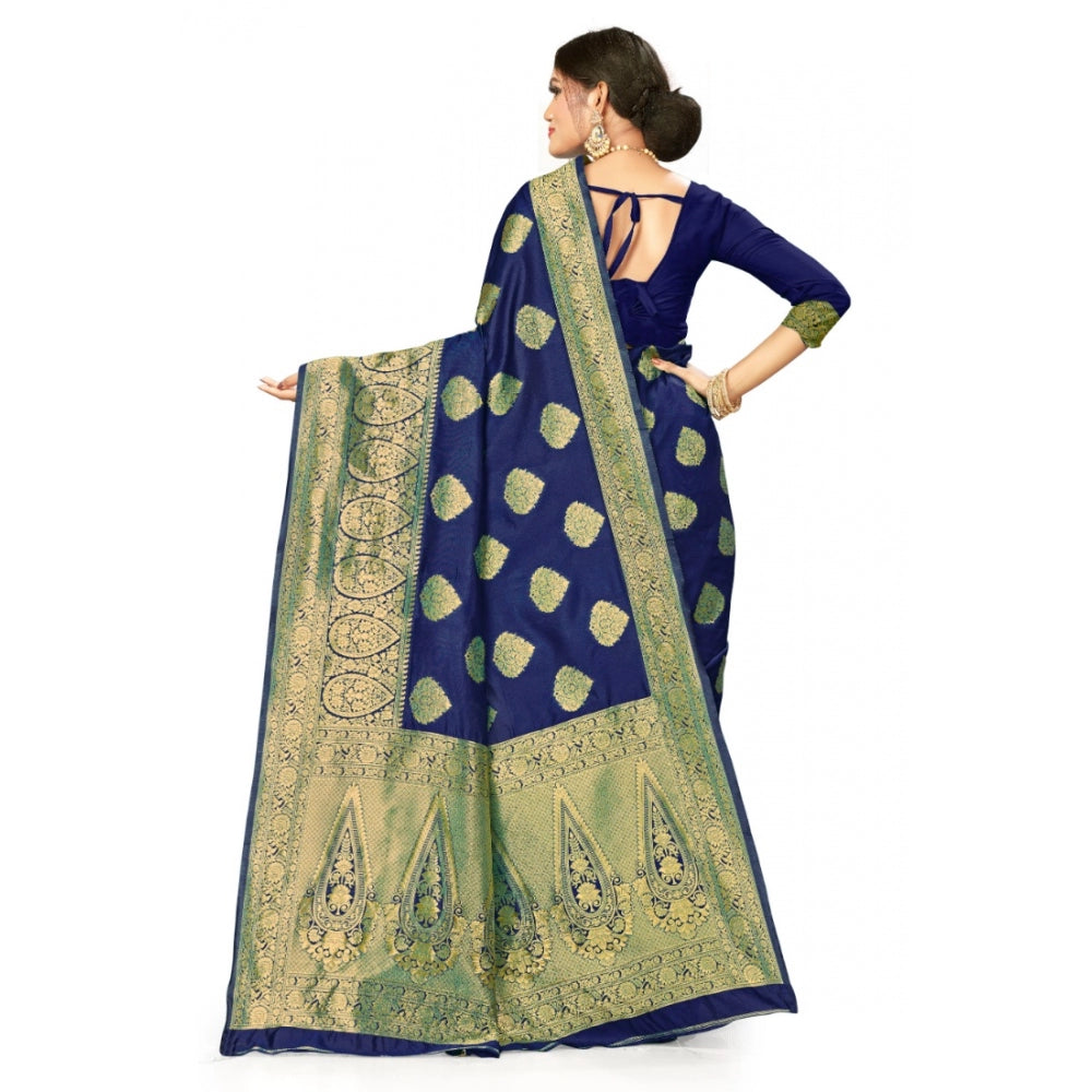 Banarasi Silk Designer Weaving Saree With Unstitched Blouse