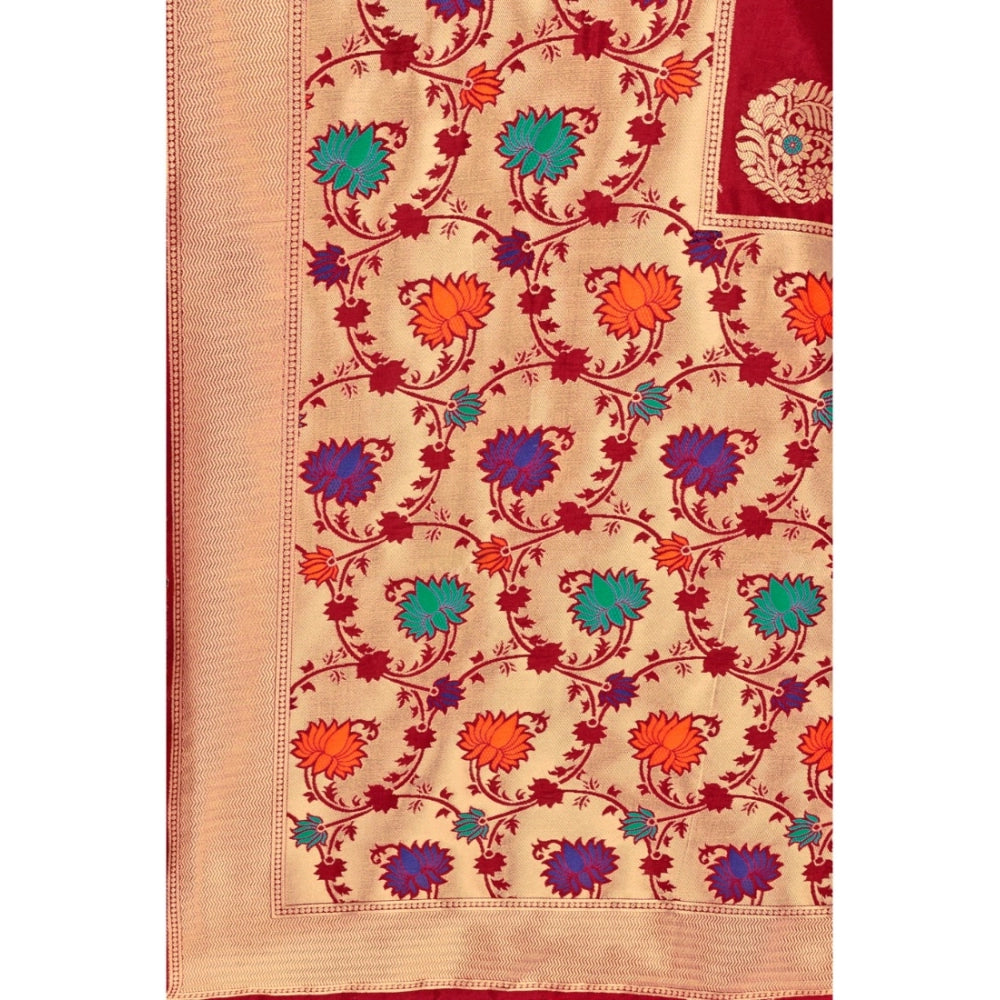 Banarasi Silk Designer Weaving Saree With Unstitched Blouse