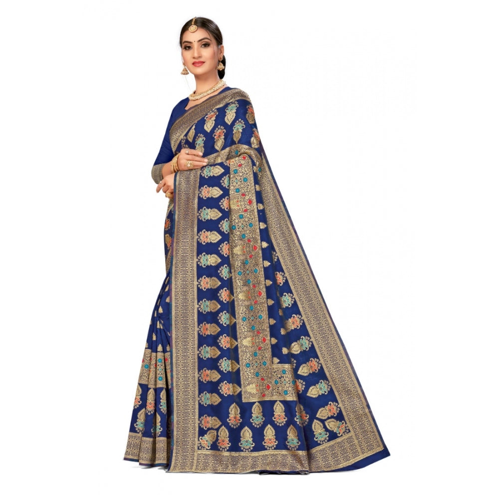 Banarasi Silk Designer Weaving Saree With Unstitched Blouse