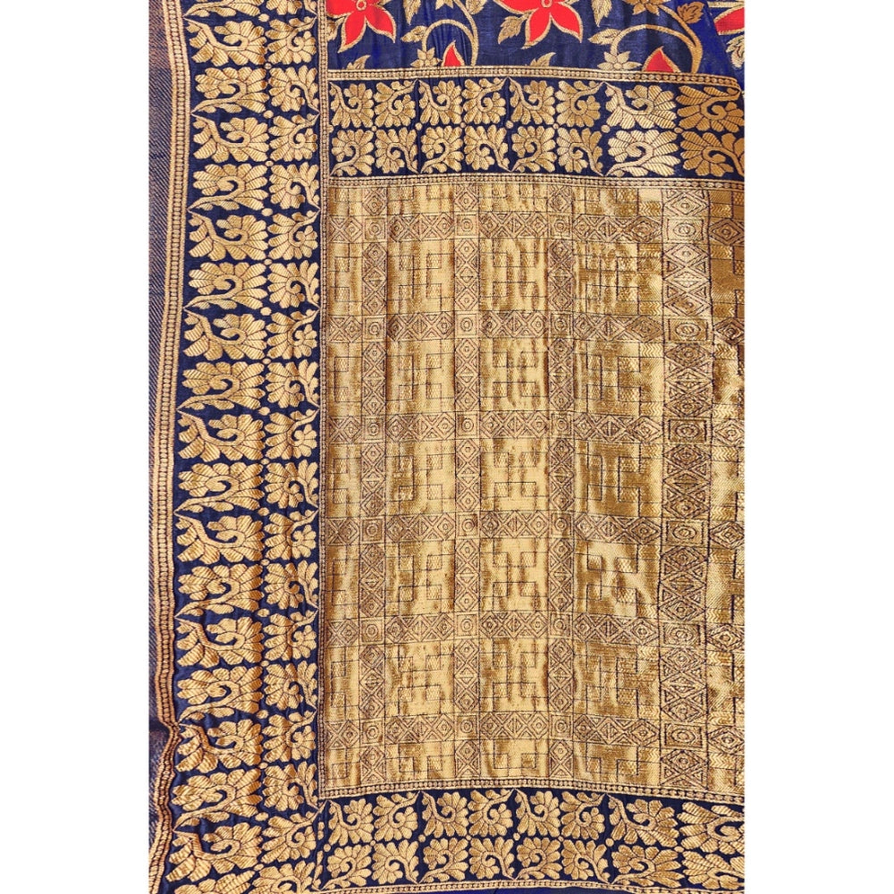 Banarasi Silk Designer Weaving Saree With Unstitched Blouse