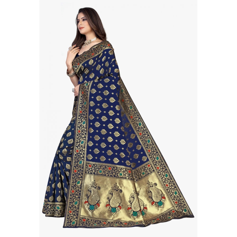 Banarasi Silk Designer Weaving Saree With Unstitched Blouse