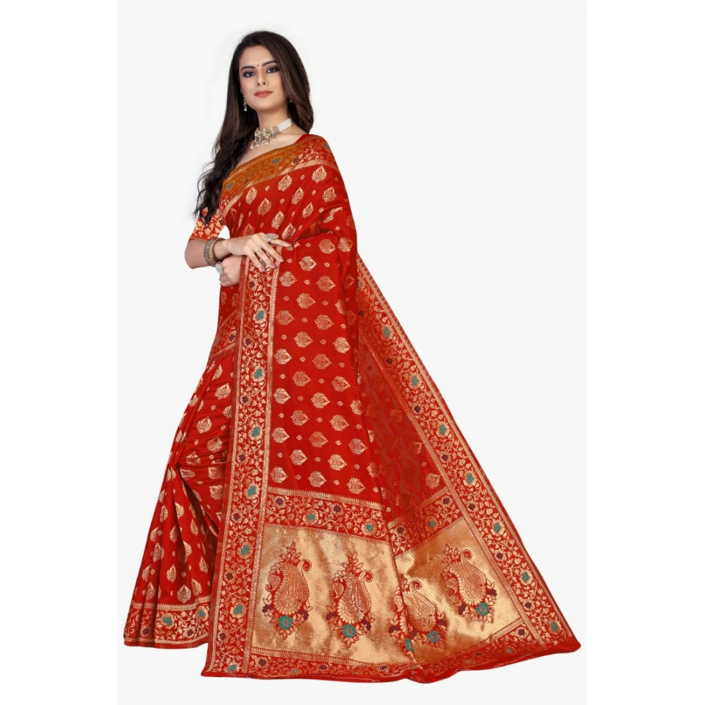 Banarasi Silk Designer Weaving Saree With Unstitched Blouse