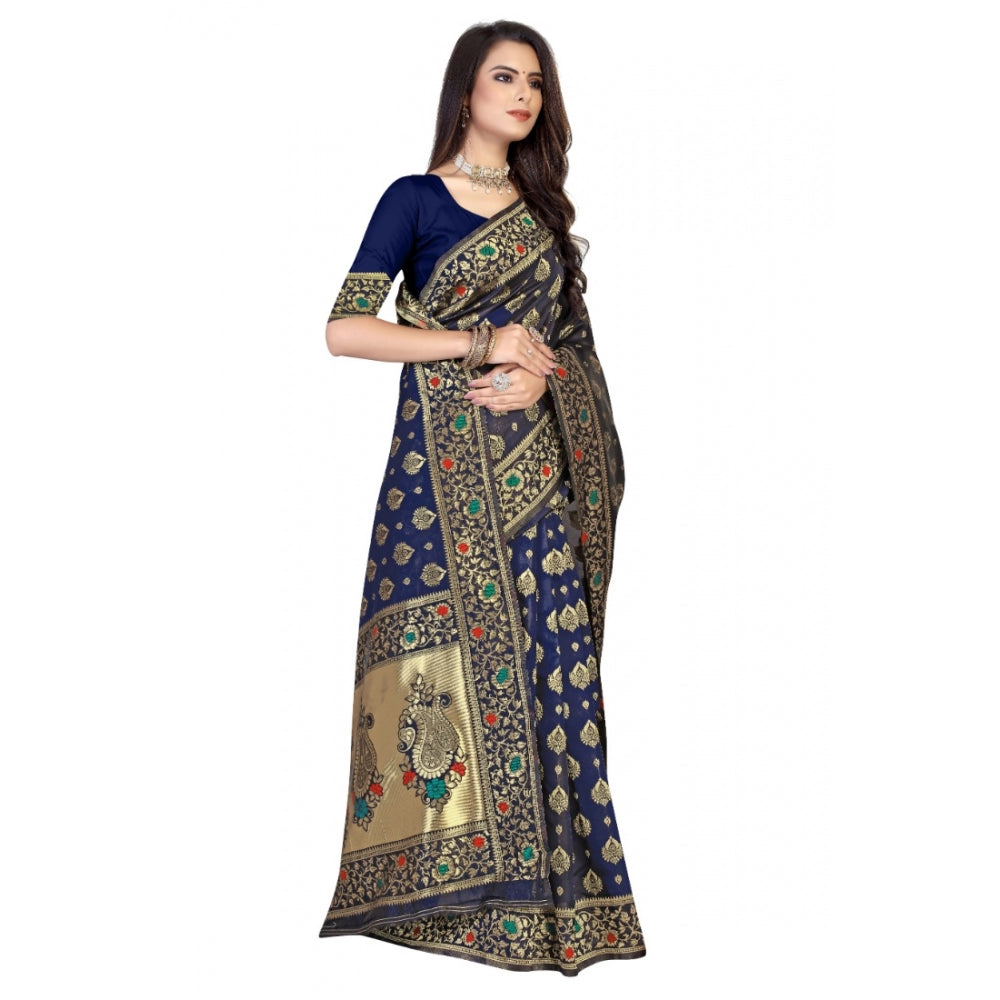 Banarasi Silk Designer Weaving Saree With Unstitched Blouse