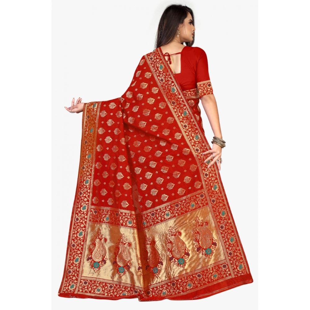 Banarasi Silk Designer Weaving Saree With Unstitched Blouse