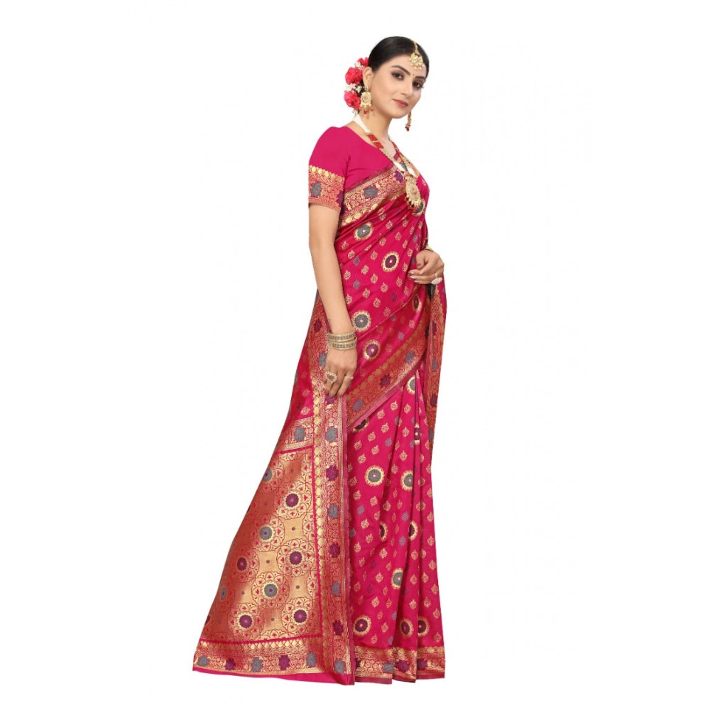 Banarasi Silk Designer Weaving Saree With Unstitched Blouse