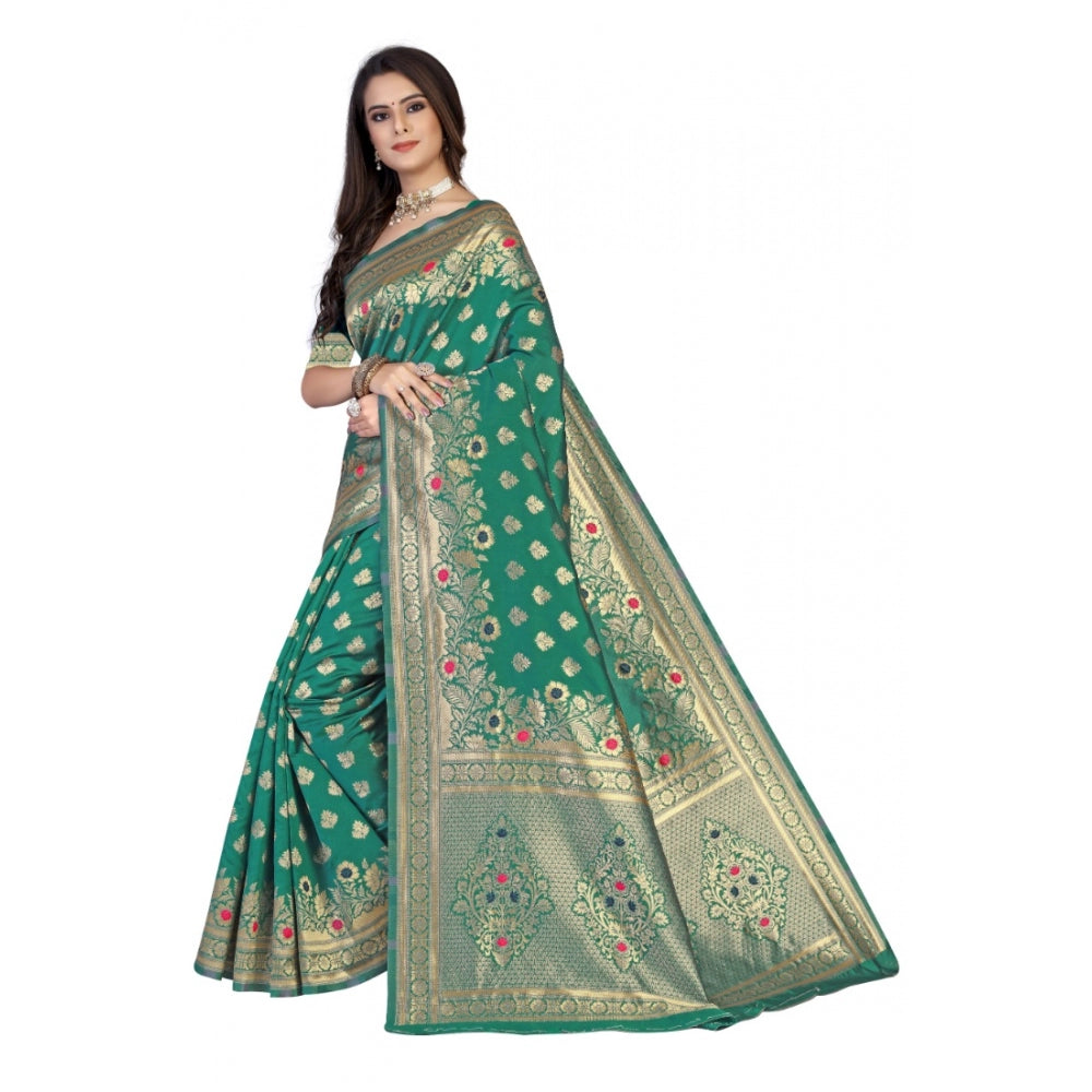 Banarasi Silk Designer Weaving Saree With Unstitched Blouse