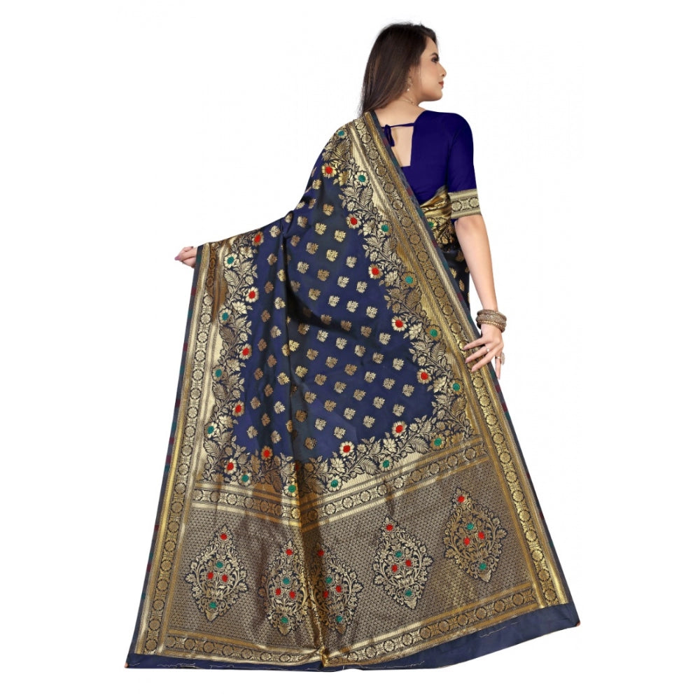 Banarasi Silk Designer Weaving Saree With Unstitched Blouse