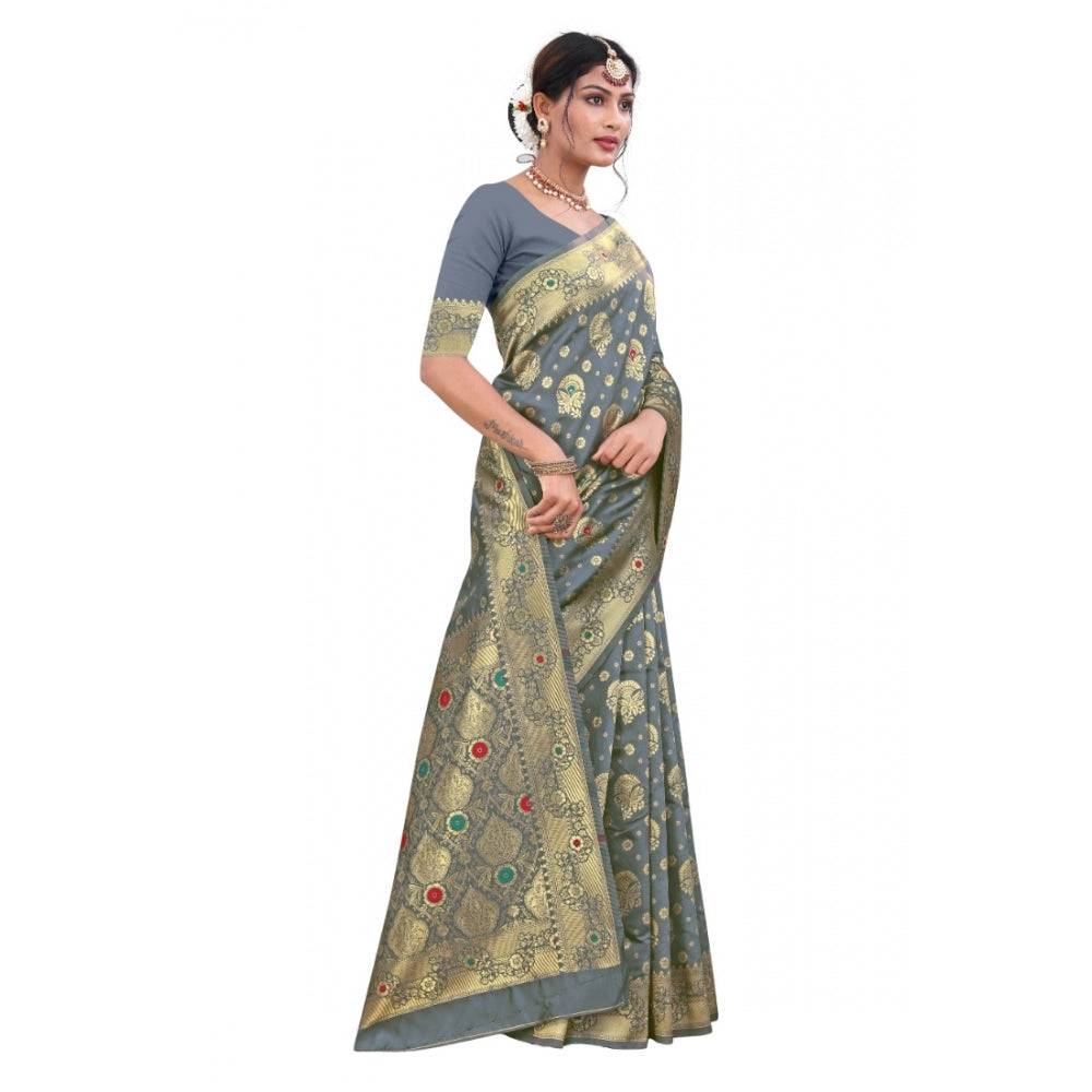 Banarasi Silk Designer Weaving Saree With Unstitched Blouse