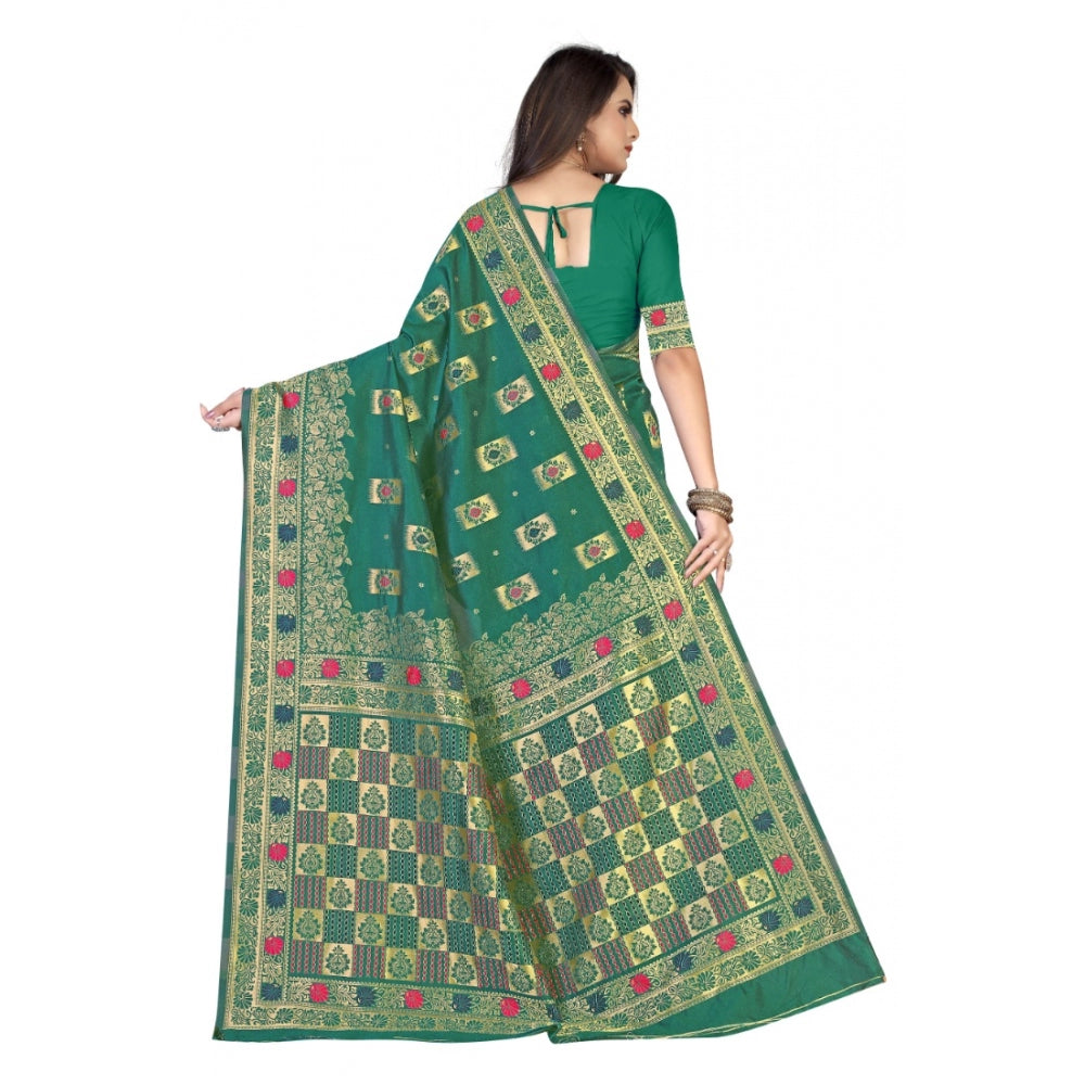 Banarasi Silk Designer Weaving Saree With Unstitched Blouse