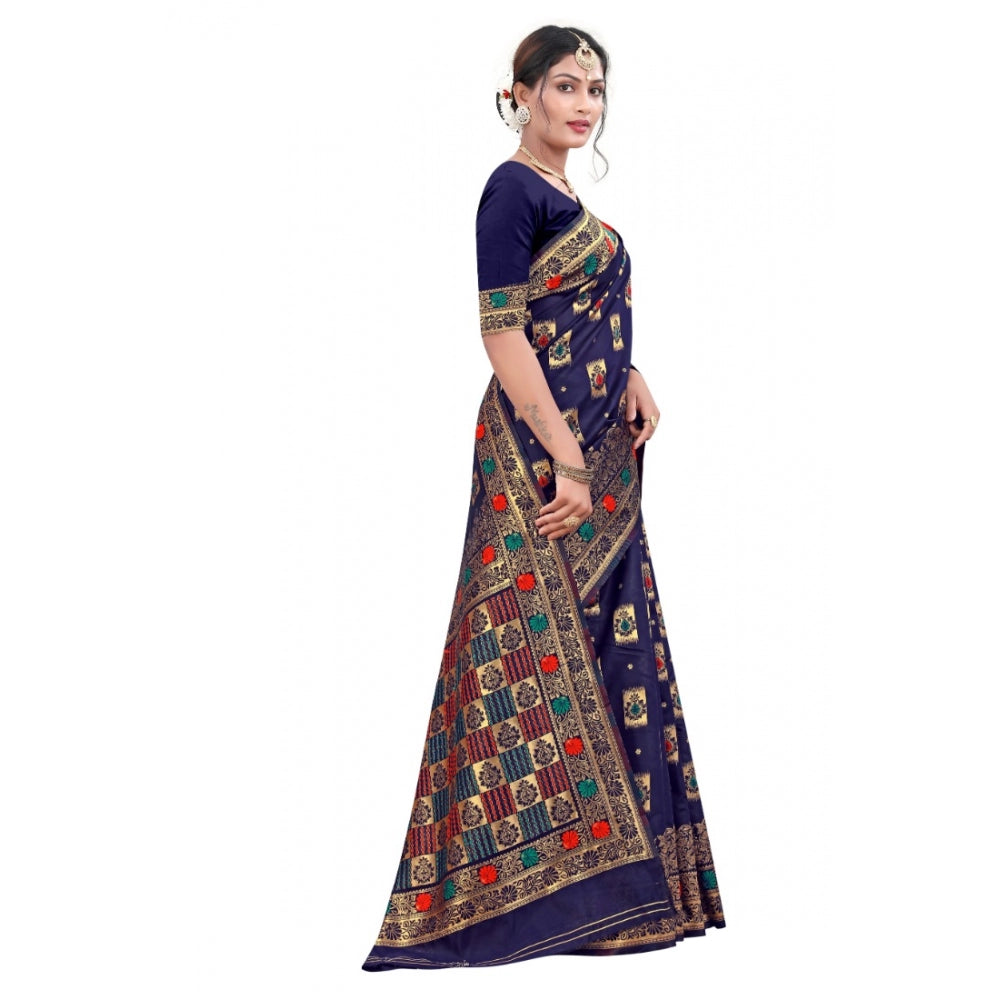 Banarasi Silk Designer Weaving Saree With Unstitched Blouse