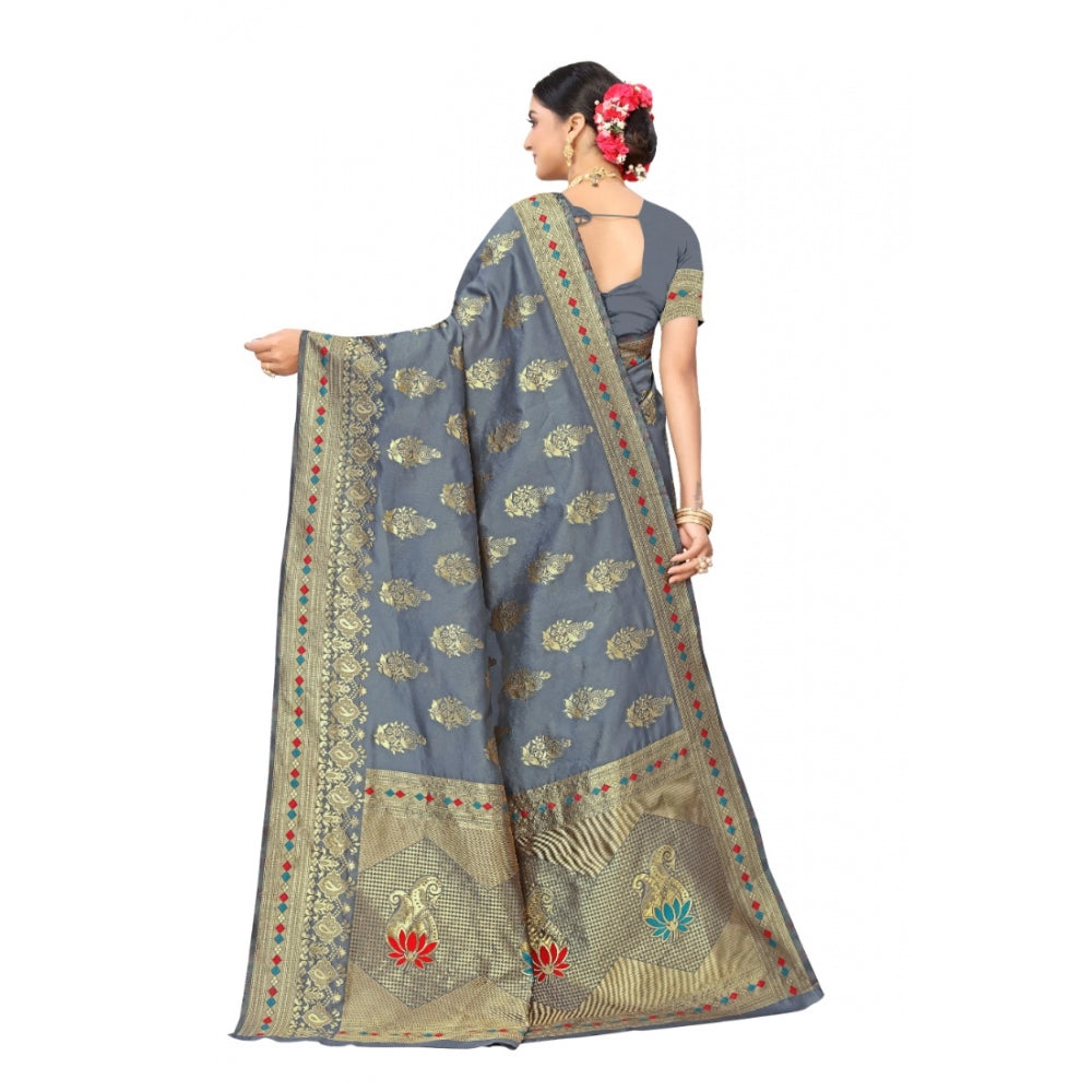 Banarasi Silk Designer Weaving Saree With Unstitched Blouse