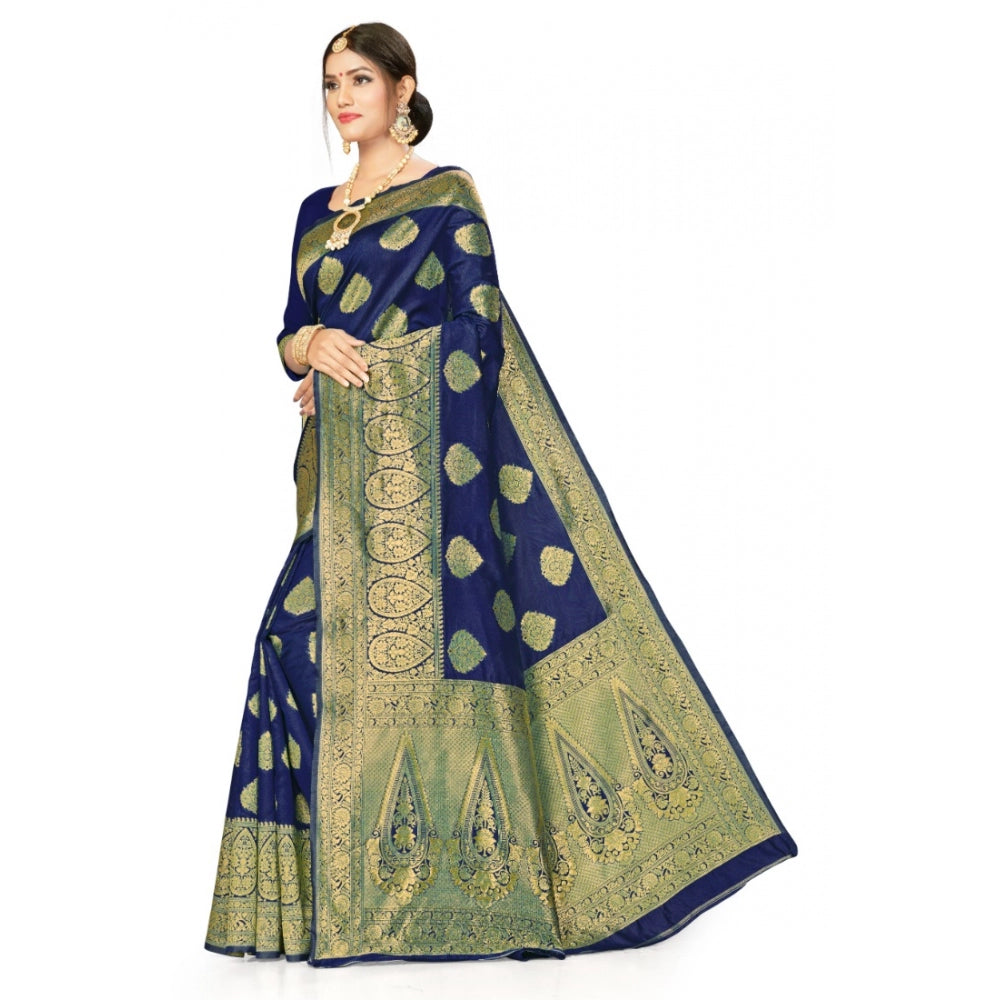 Banarasi Silk Designer Weaving Saree With Unstitched Blouse