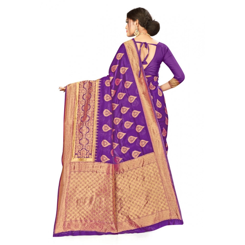 Banarasi Silk Designer Weaving Saree With Unstitched Blouse