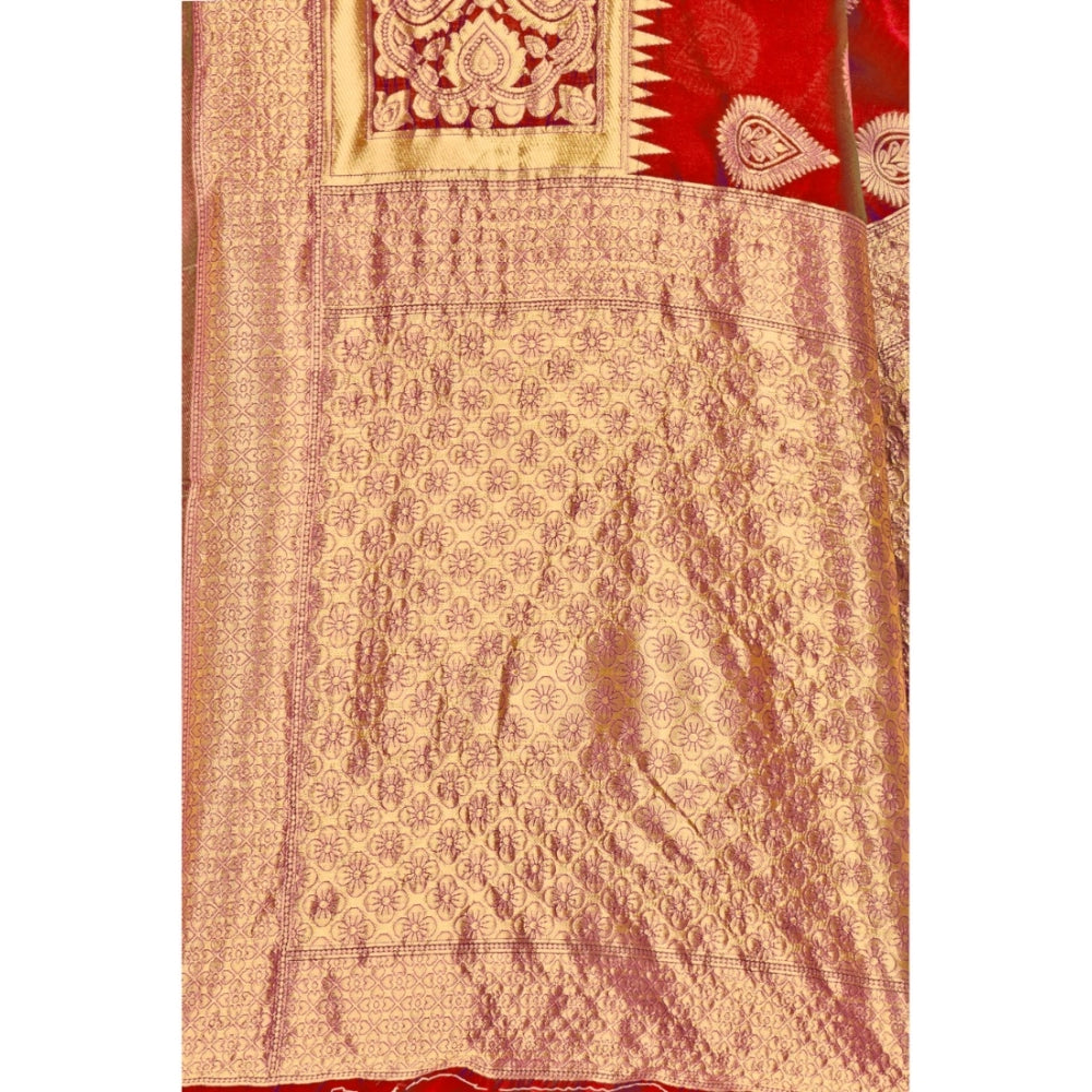 Banarasi Silk Designer Weaving Saree With Unstitched Blouse