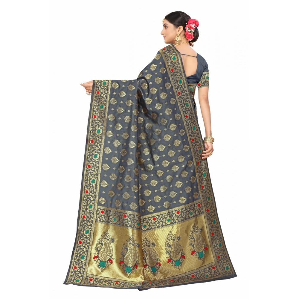 Banarasi Silk Designer Weaving Saree With Unstitched Blouse