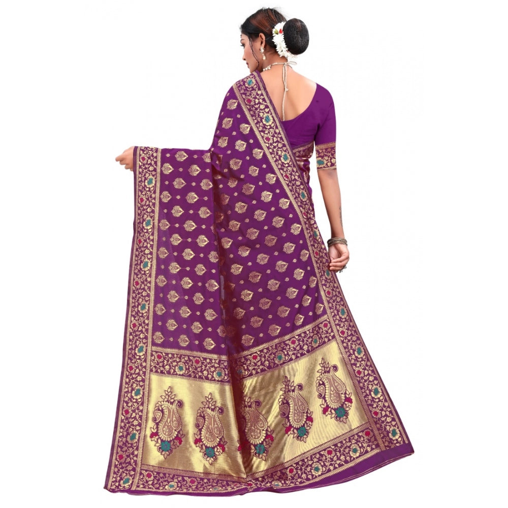 Banarasi Silk Designer Weaving Saree With Unstitched Blouse