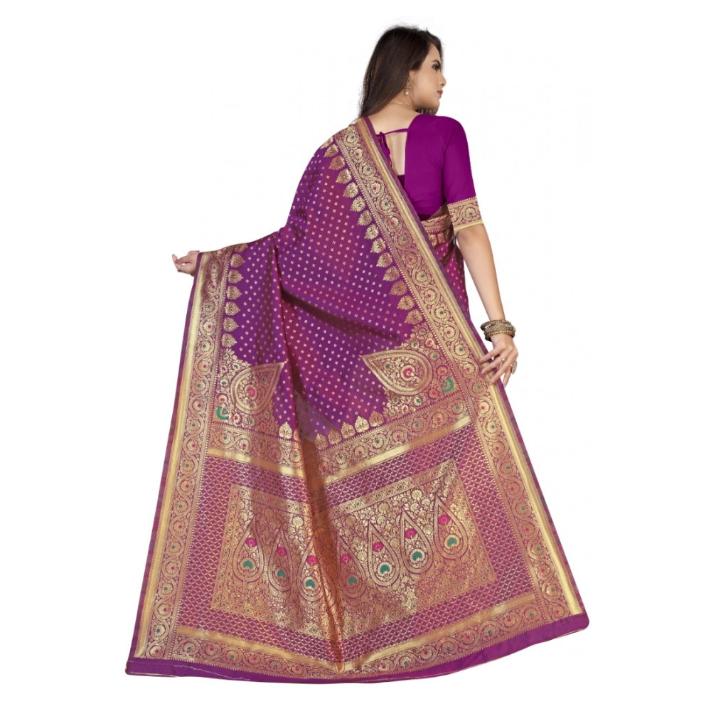 Banarasi Silk Designer Weaving Saree With Unstitched Blouse